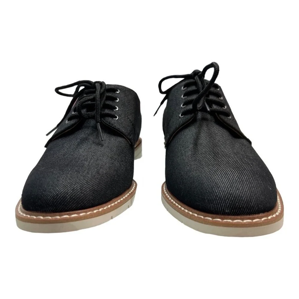 Steve Madden Derby Shoe Black Tie Loafer Nevelle Leather‎ Textured Size 7.5